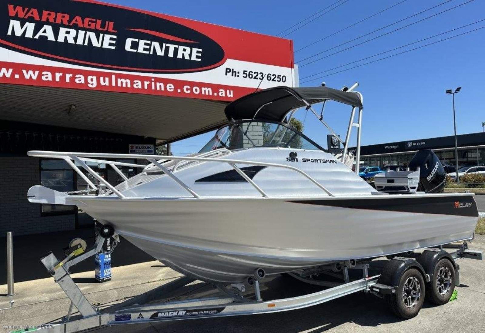 McLay 591 Sportsman cuddy, Mackay MLJ trailer, Suzuki DF140B outboard