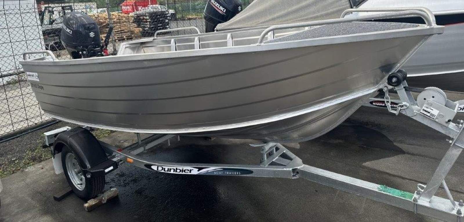 371 HD Dinghy | Suzuki DF25 Tiller | Dunbier Sports 4M galvanised trailer 749kg