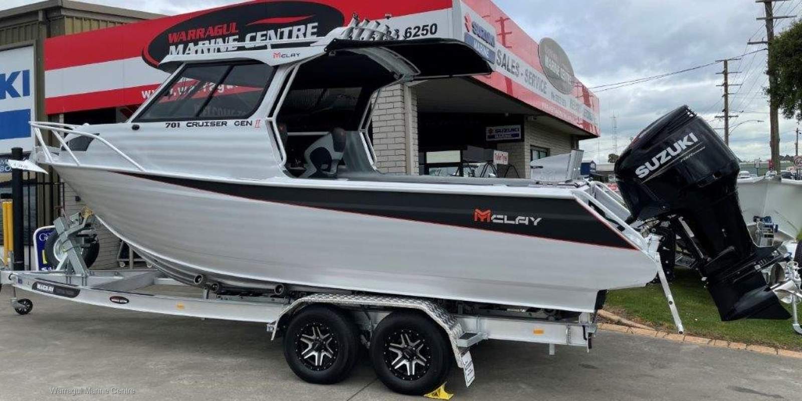 McLay 701 Cruiser Gen2 Hardtop Mackay electric braked trailer, Suzuki 225hp