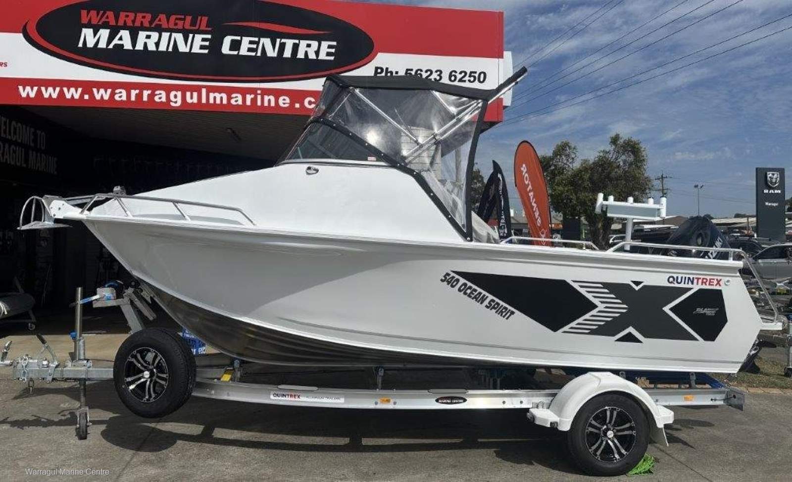 Quintrex 540 Ocean Spirit | DF140BTL | Quintrex 1595kg Alloy I-Beam single axle trailer